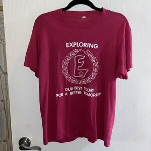 Pink Single Stitch Graphic Tee Large T-shirt Exploring Our Best Today